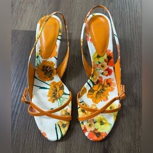 Alexandre Birman Maia 60MM size 10 Patent Leather Floral Slingback Sandals